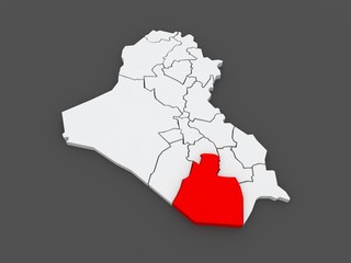 Map of Muthanna. Iraq.