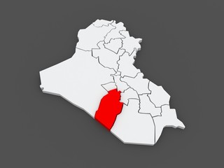 Map of Najaf. Iraq