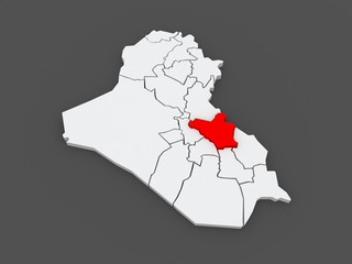 Map of Wasit. Iraq.