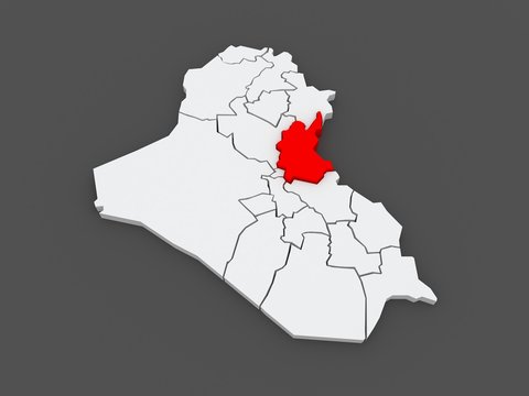 Map of Diyala. Iraq.