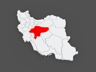 Map of Isfahan. Iran.