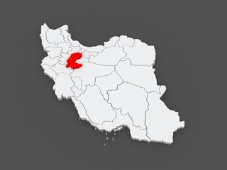 Map of Ostan-e Markazi. Iran.