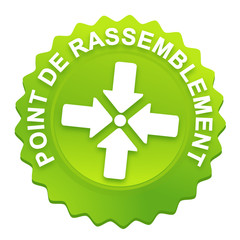 point de rassemblement sur bouton web denté vert