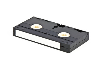 VHS video tape cassette on white background