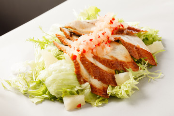 salad with smoked eel