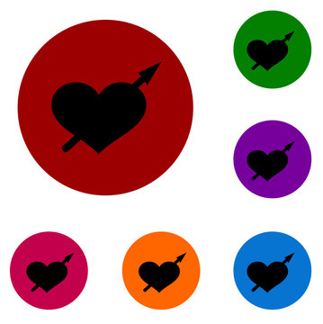 arrow heart set of colorful vector icons and logo symbols 