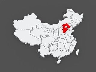 Map of Hebei. China.