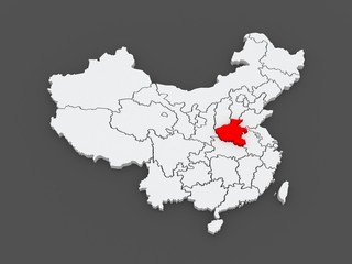 Map of Henan. China.