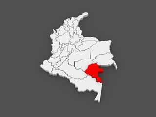 Map of Vaupes. Colombia.