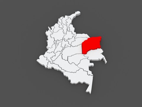 Map of Vichada. Colombia.