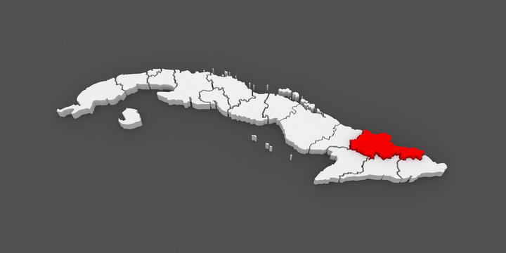 Map of Holguin. Cuba.