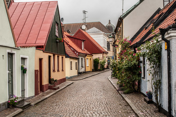 Ulica w Ystad - obrazy, fototapety, plakaty