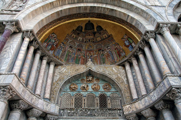 Venice, detail of one byzantine mosaic of the S. Mark basilica