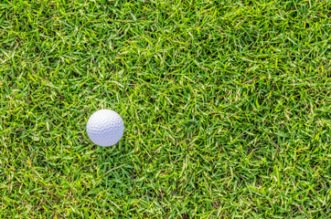 Golf ball on green grass