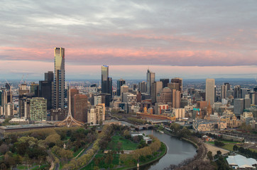 Fototapeta na wymiar Aerial view of Melbourne