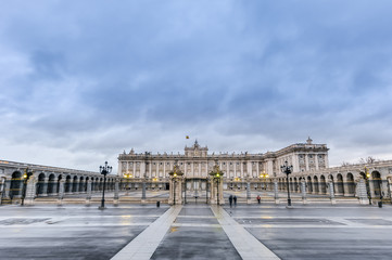 Fototapeta na wymiar The Royal Palace of Madrid, Spain.