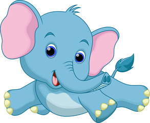 Cute baby elephant cartoon