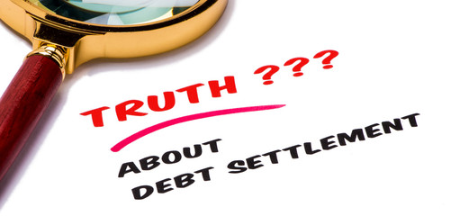 truth about debt settlement concept - obrazy, fototapety, plakaty