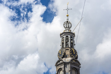 Fototapeta na wymiar The Munttoren tower in Amsterdam, Netherlands.