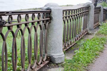 old embankment fence
