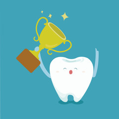 Tooth celebrating the victory