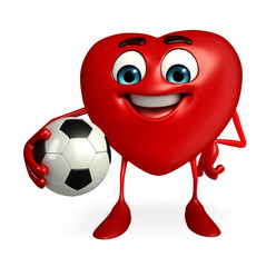 Heart Shape character with foot ball