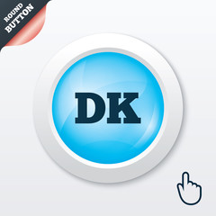 Denmark language sign icon. DK translation.