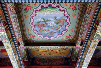 Richly Decorated Temple Ceiling