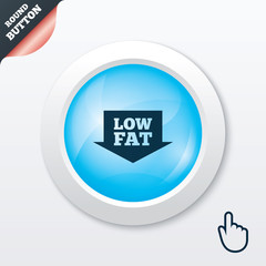 Low fat sign icon. Salt, sugar food symbol.