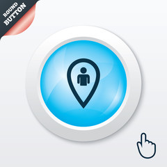 Map pointer user sign icon. Marker symbol.