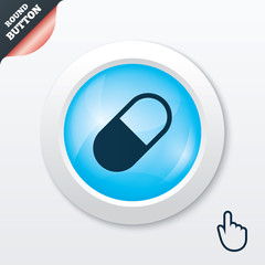 Medical pill sign icon. Drugs symbol.