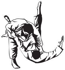 Obrazy na Plexi  Walka judo
