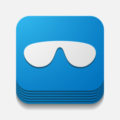 square button: sunglasses