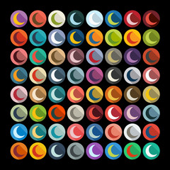Flat design: moon