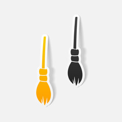realistic design element: witch broom