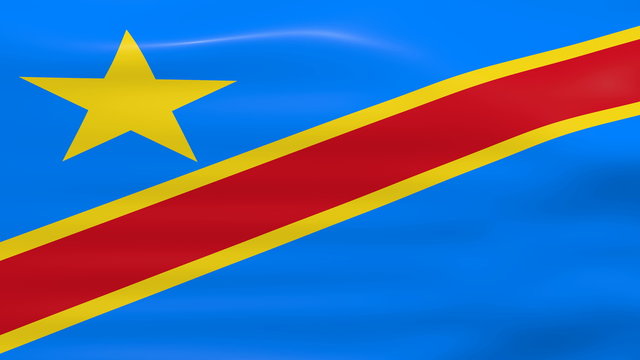Waving Democratic Republic of the Congo Flag