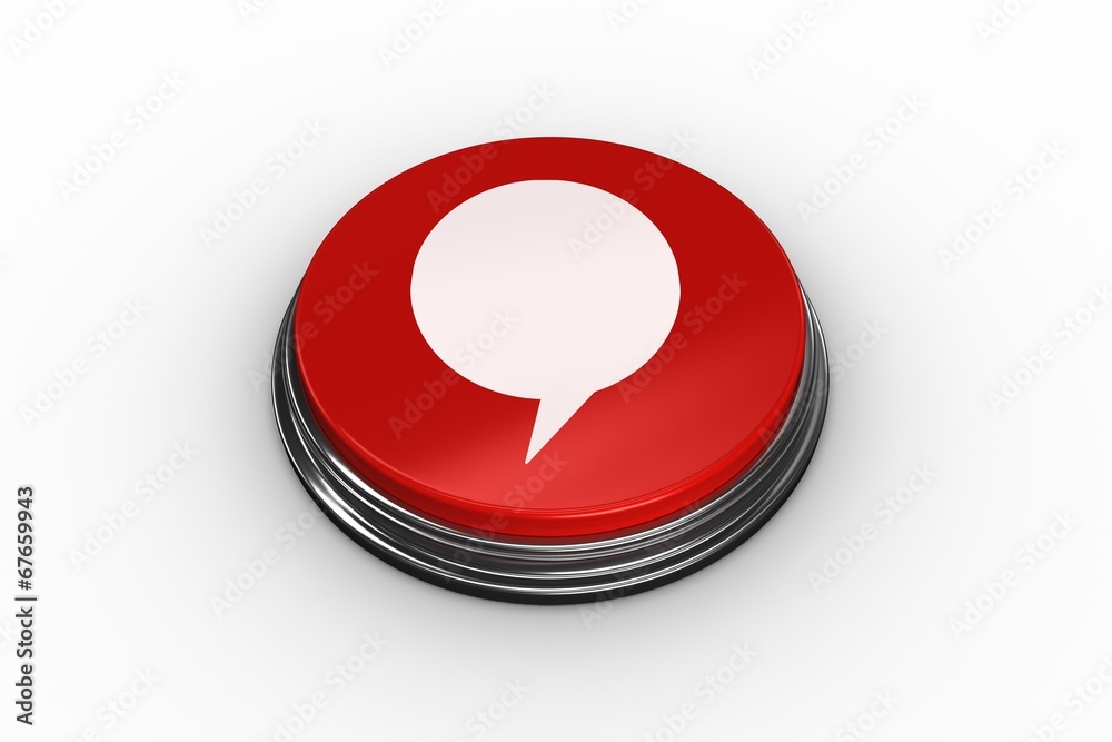 Poster Composite image of speech bubble graphic on button