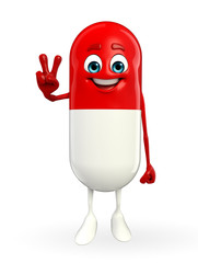Pill Character is Victory pose