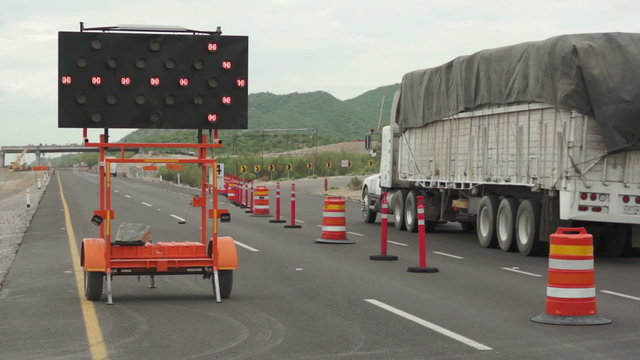 Highway Detour Sign Tilt Up Traffic
