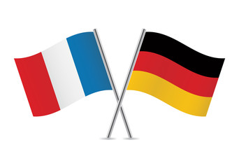 German and french flags. Vector illustration.