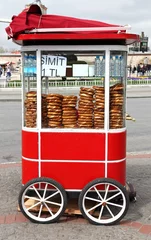 Rolgordijnen Istanbul Street Food: Simit © diak