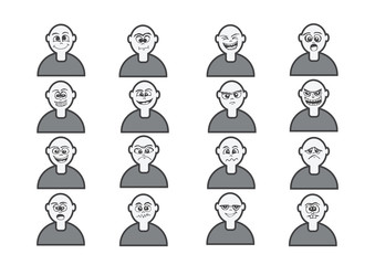 Cartoon faces Set drawing illustration