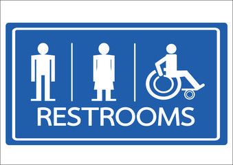 Restroom Symbol Male  Female and Wheelchair Handicap Icon