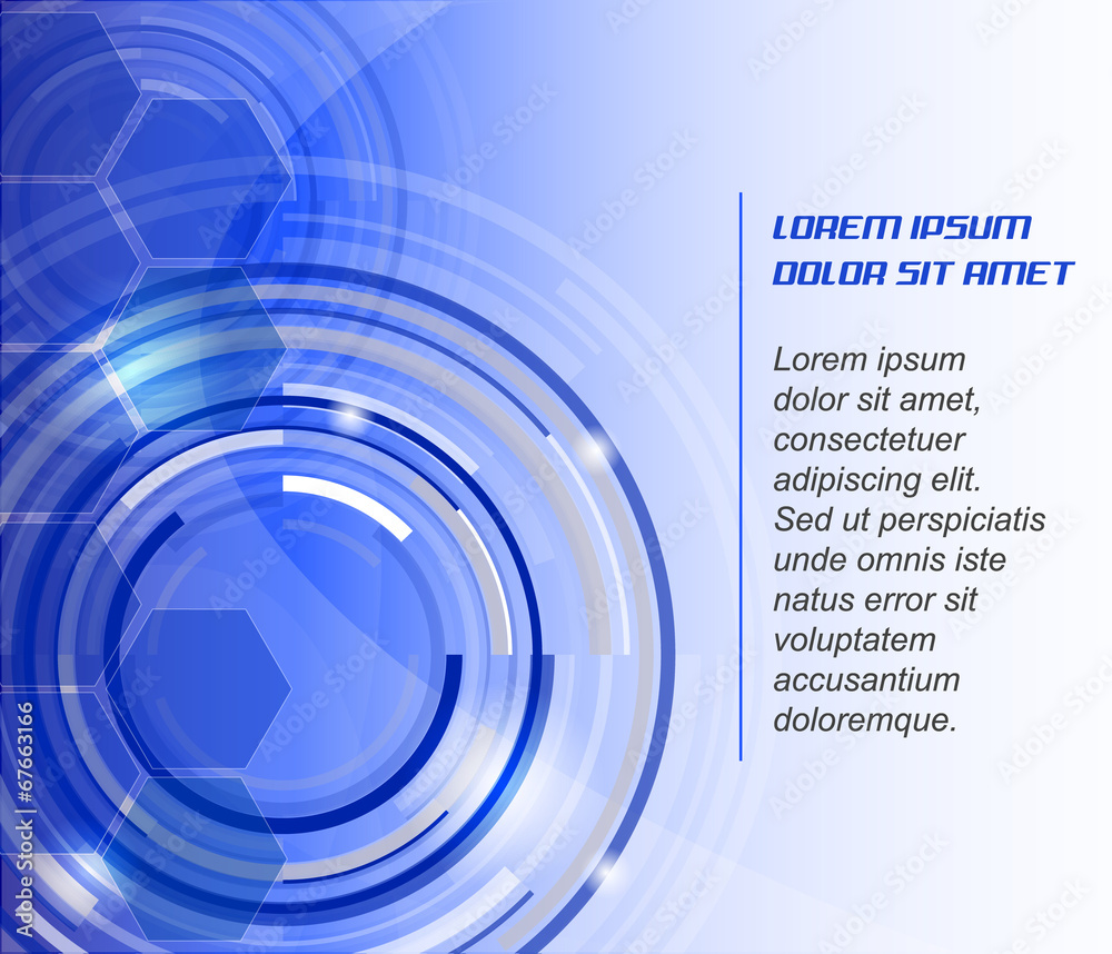Poster abstract vector blue background with circular elements