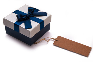 gift box with blank tag