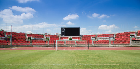 Soccer Stadium ball in the goal