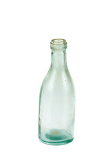 Old Dirty Vintage Bottle Isolated On White