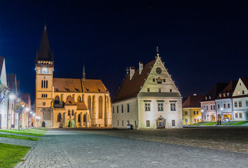 Fototapeta na wymiar The Town Hall Square in Bardejov