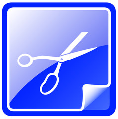 blue scissors icon