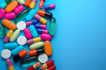Many colorful pills